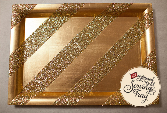 DIY Glittered Gold Serving Tray
