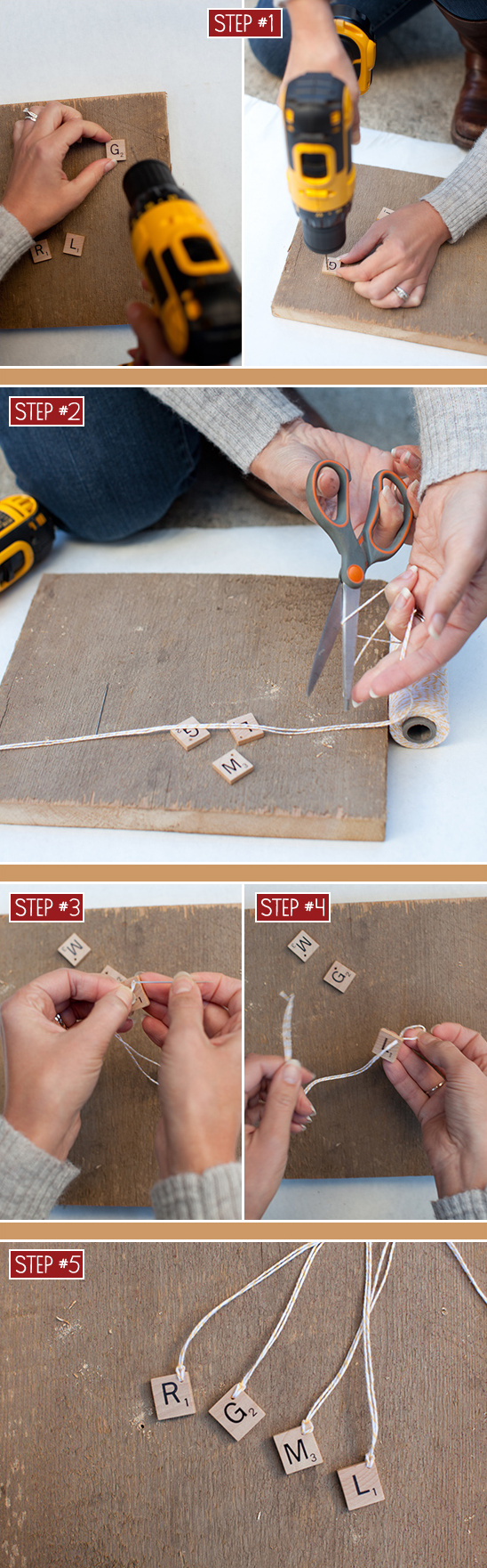DIY Scrabble Glass Charms steps