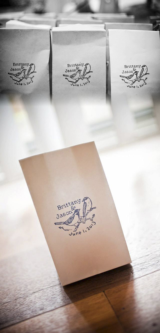Wedding favors with Brittany & Jason logo June 2013