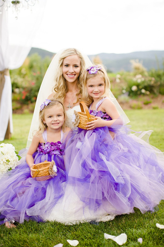 purple flower girl dresses from Laurie's Tutu Boutique