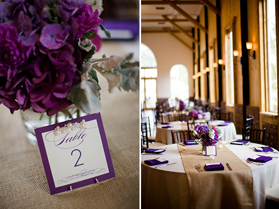 purple table center pieces