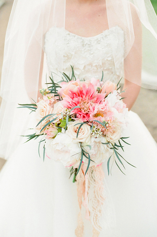 ombre pink wedding bouquet by Bella Bloom Floral Designs