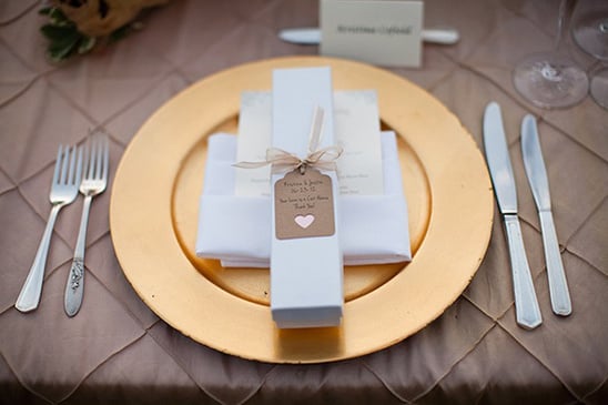 gold wedding place settings