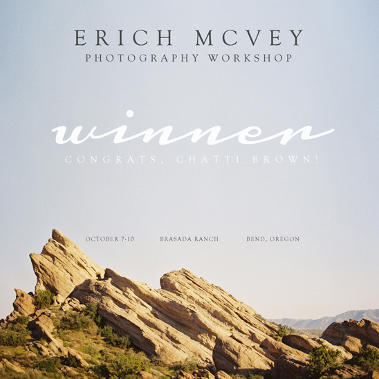 Erich McVey Photography Workshop Giveaway Winner