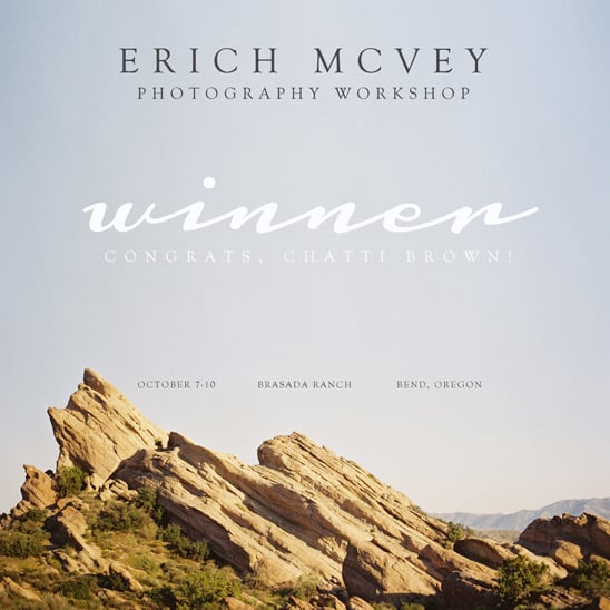 Erich McVey Photography Workshop Winner