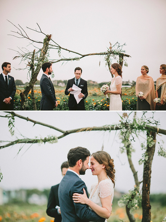 outdoor wedding ceremony at Fairview Farms