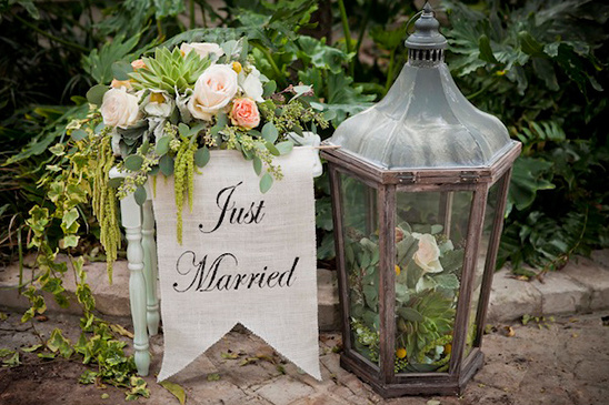 just married bunting sign