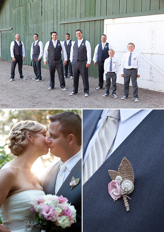 DIY button and burlap boutonniere