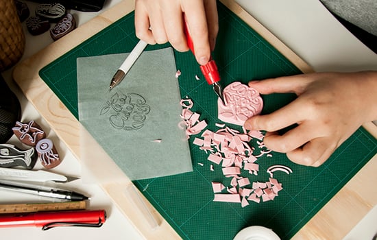 carving rubber stamps by hand