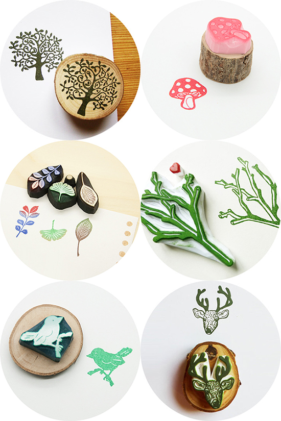 Cute nature-themed rubber stamps for crafting