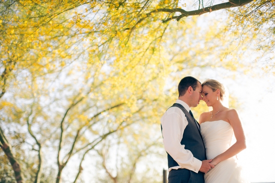 Couple in love under yellow trees