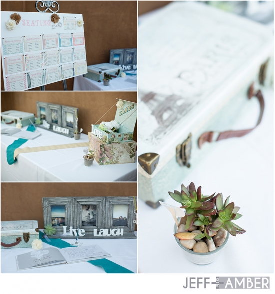 Elegant wedding reception decor with seating chart book