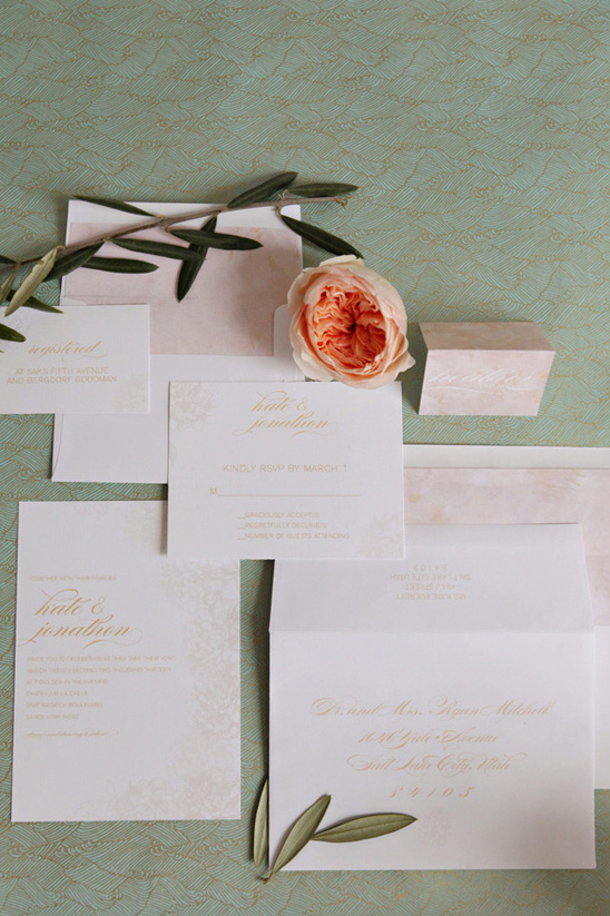 romantic wedding stationary from Alexis June Creative