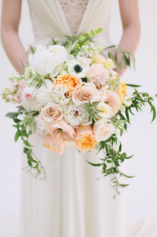 peach and white bridal bouquet by Utah Events by Design & Urban Chateau Floral