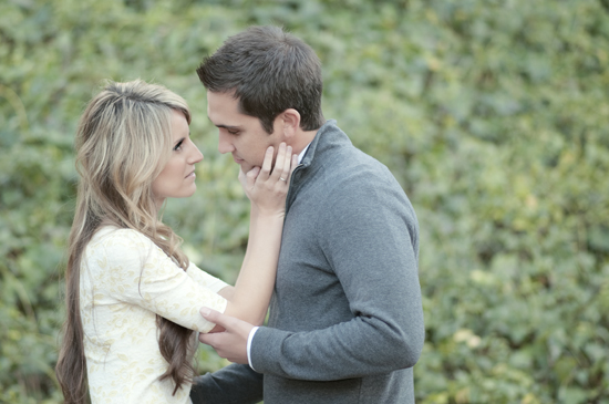 Romantic couple sharing an intimate moment outdoors