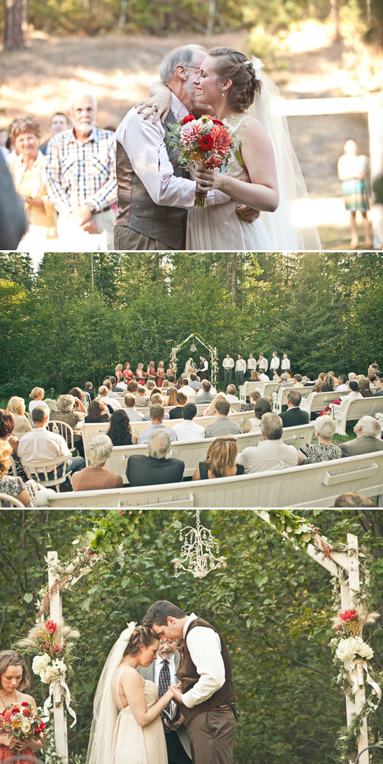 vintage outdoor wedding ceremony