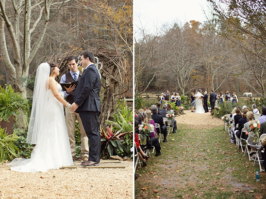 Outdoor autumn wedding ceremony