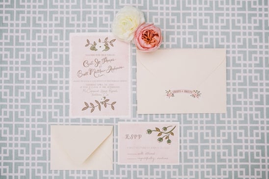 handpainted wedding invites by The First Snow