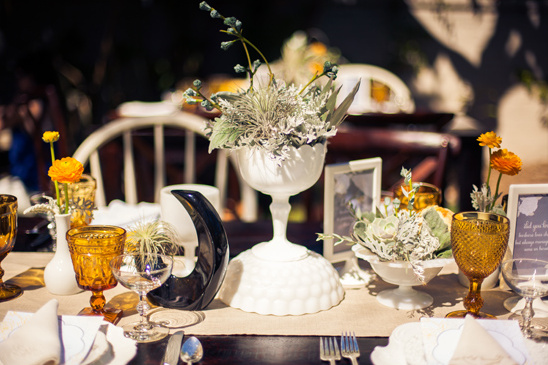 vintage vase table decorations from Archive Vintage Rentals