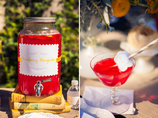 Refreshing strawberry margarita beverage dispenser