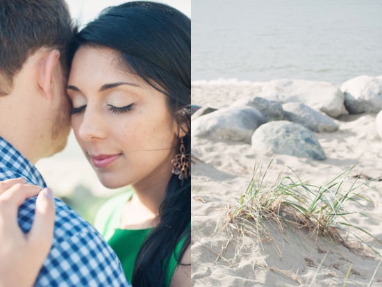 Romantic couple embracing on beach