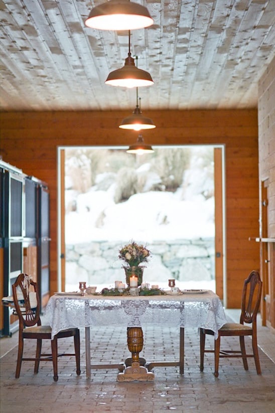 winter wedding reception ideas at Runaway Ranch