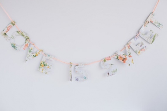 Floral love is sweet banner, wedding or nursery decor idea
