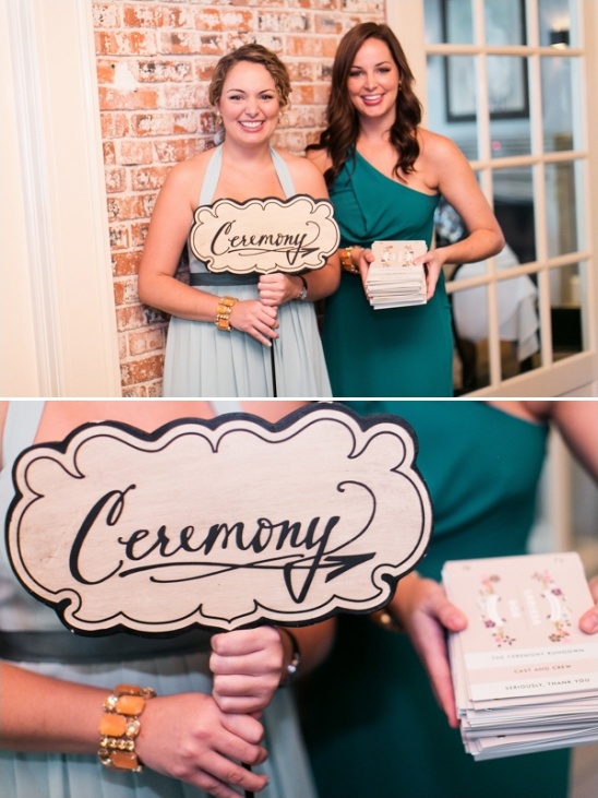 wedding ceremony sign