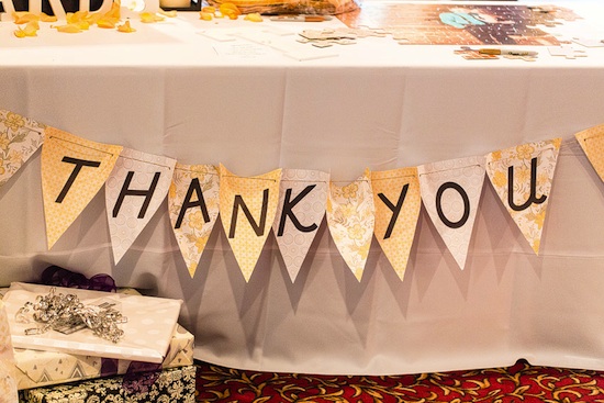 Thank you banner for party decorations