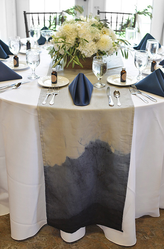 blue and white table decor