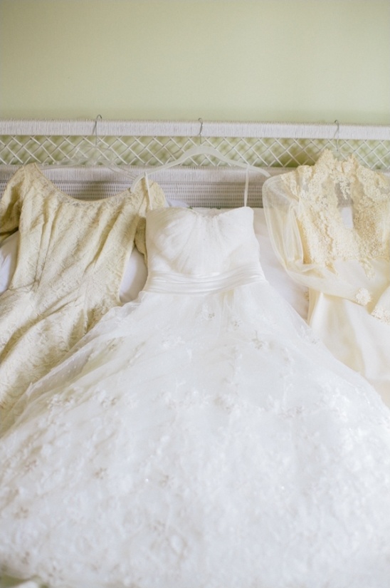 three generations of wedding gowns