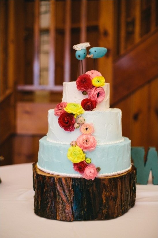 blue ombre wedding cake by Icing on the Cake