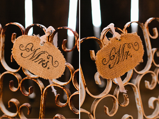 Mr. and Mrs. seat signs