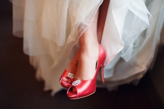 red wedding shoes by Benjamin Walk and dyed by Charlotte's Weddings & More
