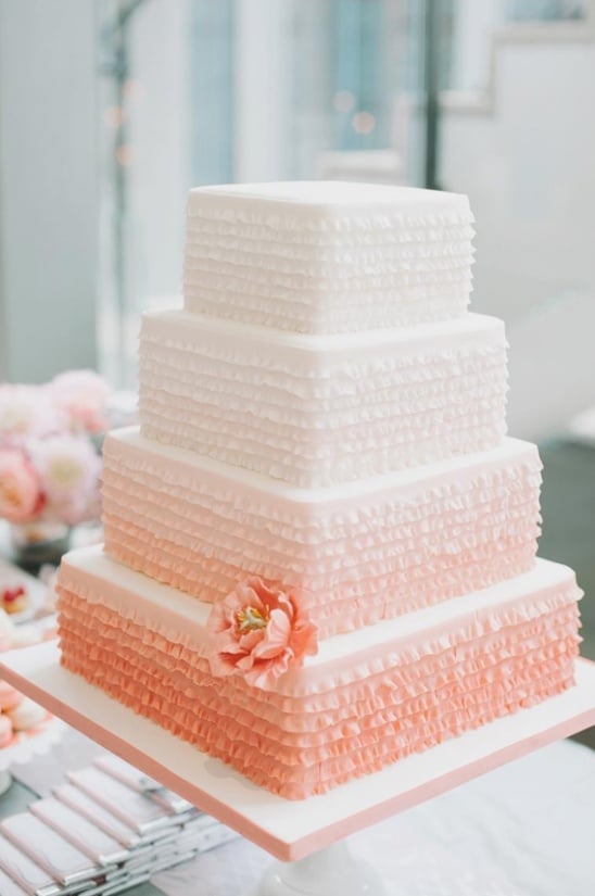 peach ombre wedding cake by Bobette & Belle