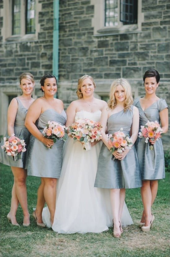 gray bridesmaid dresses by Alfred Sung from White Toronto