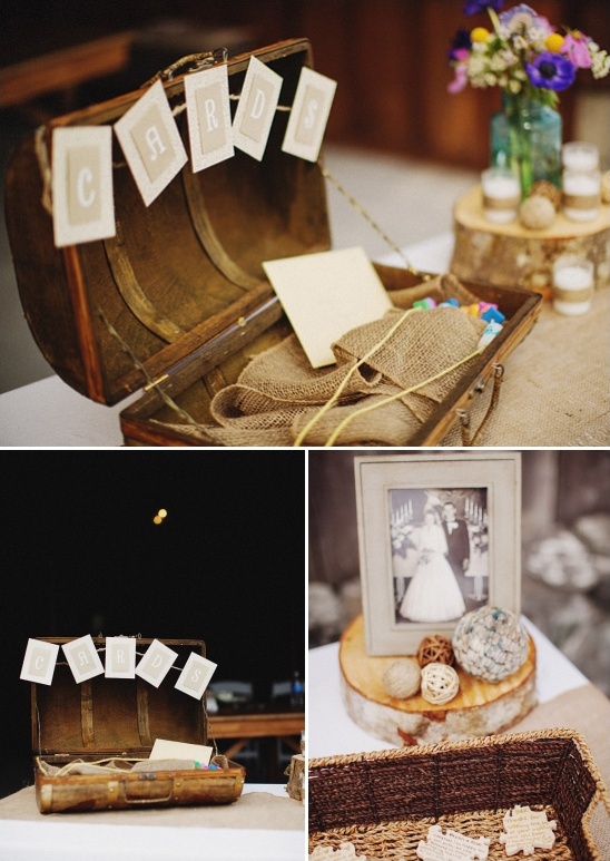rustic card and guest book table