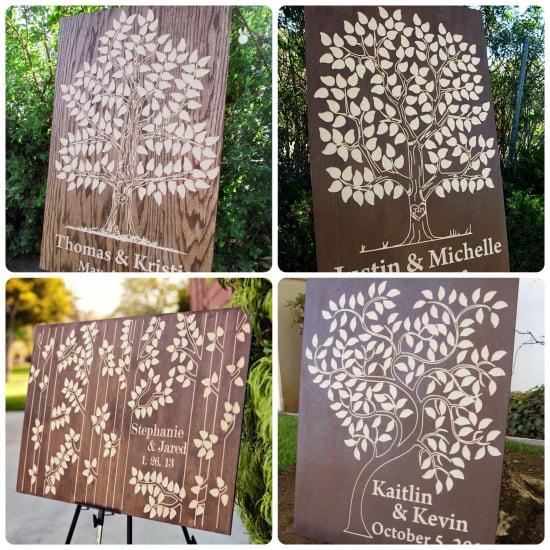 Different shapes and sizes - Wooden Guest Book Trees