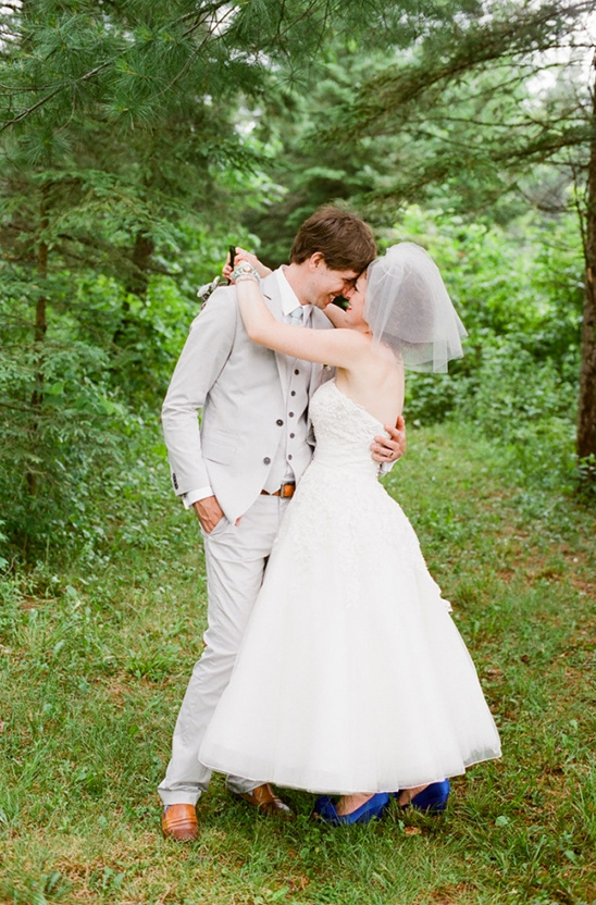 DIY Blue Backyard Wedding