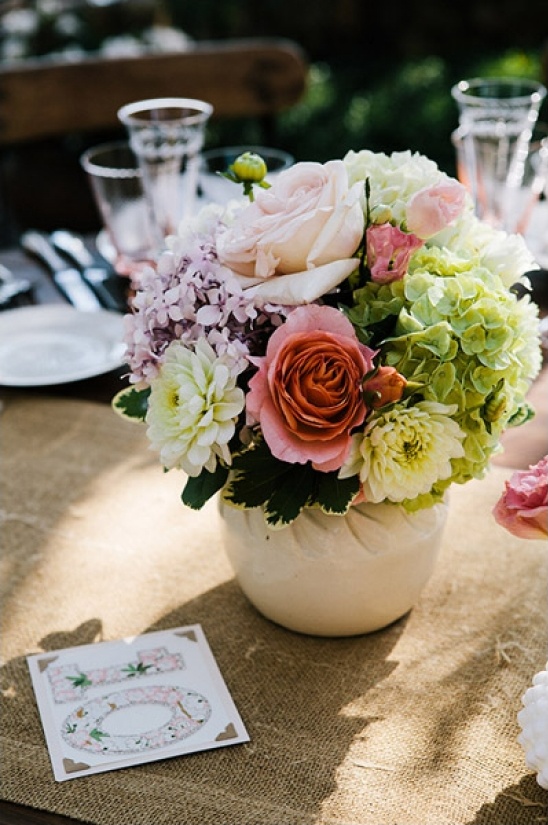 beautiful florals and table numbers