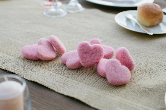 washed wool hearts