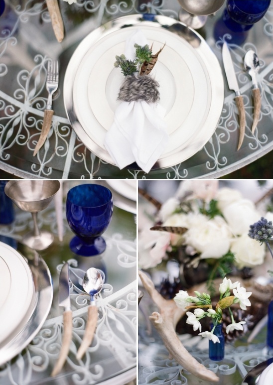 feather and antler table settings