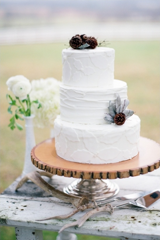 leaf print wedding cake by Christa Garvis Cakes
