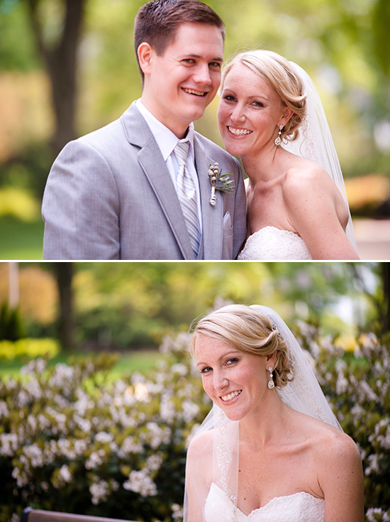 Happy couple wedding portrait outdoors