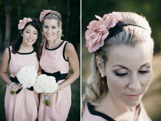 pink and black bridesmaid ideas