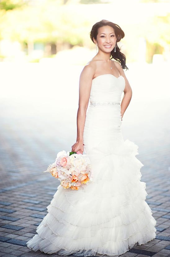white wedding gown by Shin Bu Bridal