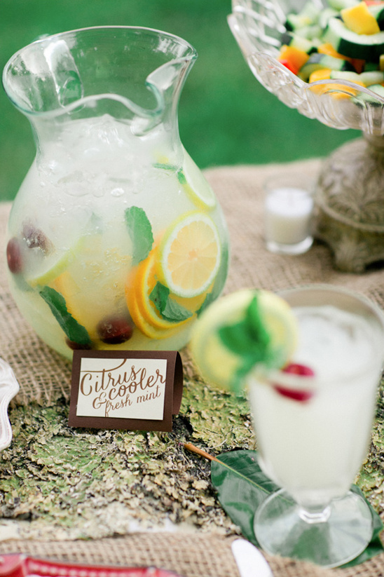 Refreshing citrus cooler with lemon slices and fresh mint