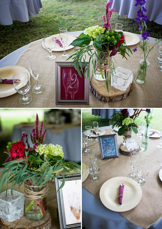 Elegant wedding table setting with floral centerpiece
