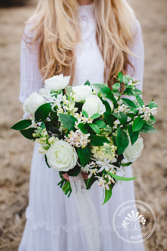 white and green bouquet by Ashley Fox Designs
