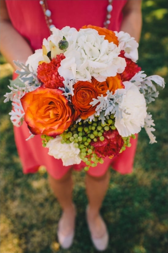 orange and white bouquet
